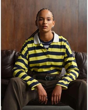 ASOS Asos Desin Long Sleeve Rugby Tee - Multicolour