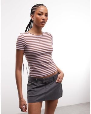 Monki Slim Fit Baby Tee - Red