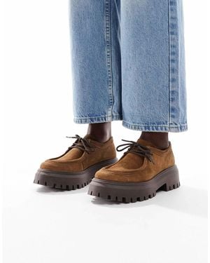 schuh Lyrica Chunky Moc Toe Lace Up Shoes - Blue