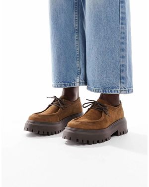 schuh – lyrica – schnüre aus hellem wildleder mit dicker sohle und mokassinnaht - Blau