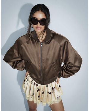 ASOS Bomberjack Met Satijnlook - Bruin