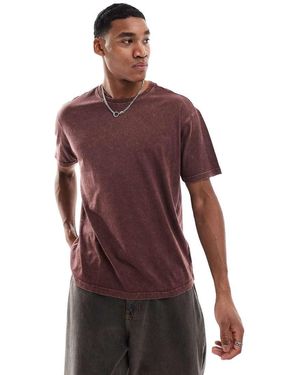 Another Influence Oversized T-Shirt Met Acid Wash - Rood