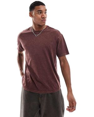 Another Influence Acid Washed Oversized T-shirt - Red