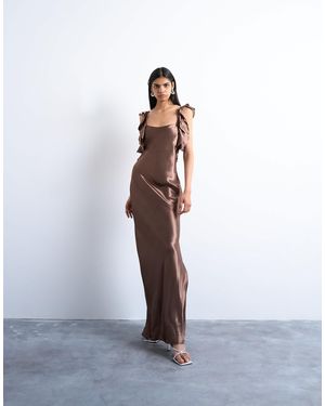 TOPSHOP – trägerkleid aus satin - Weiß
