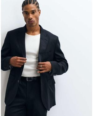 Mango Amalfi Slim-Fit Colbert Van Linnenmix Als Co-Ord - Blauw