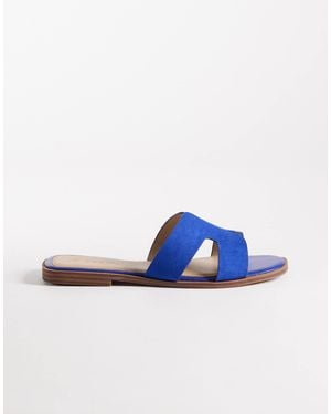 SEQWL Wide Fit Storke Flat Sandals - Blue