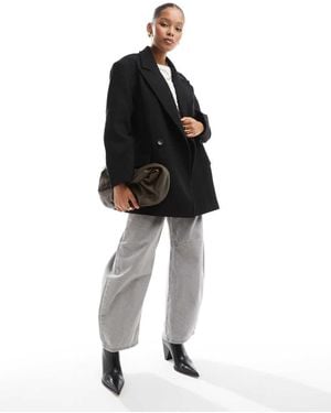 Bershka Boxy Oversized Tailored Coat - Black