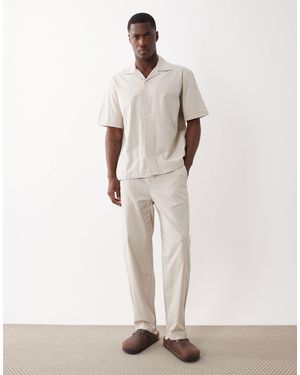 Only & Sons Linen Look Loose Fit Pants Co-ord - White