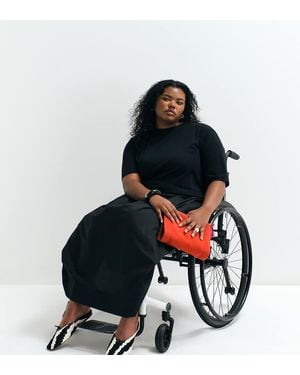 ASOS Asos Adaptive Curve Jersey Hybrid T-Shirt Midi Dress - Black