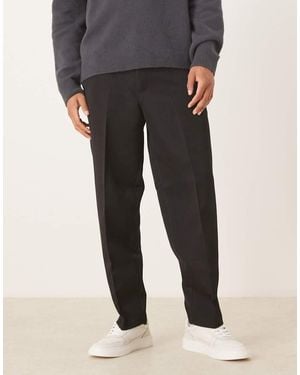 ASOS Smart Oversized Tapered Trousers With Half Elasticated Waistband - Black