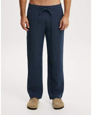 Cotton On Baggy Linen Pant - Blue