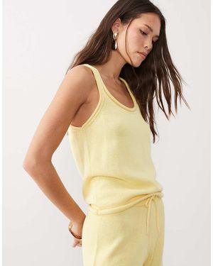 ASOS Cotton Blend U-scoop Cami Top Co-ord - Yellow