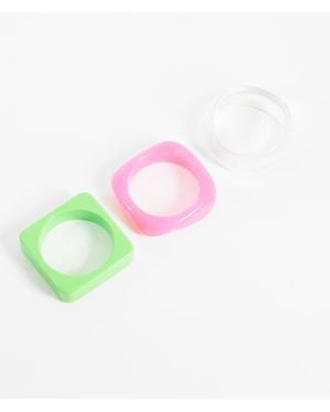 Reclaimed Vintage Neon Bangles 3 Pack - Pink