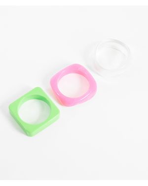 Reclaimed Vintage Neon Bangles 3 Pack - Pink