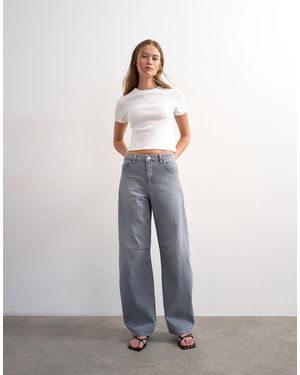 TOPSHOP Barrel High Rise Jean - Blue