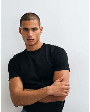 ASOS Interlock Slim Fit Tshirt - Black