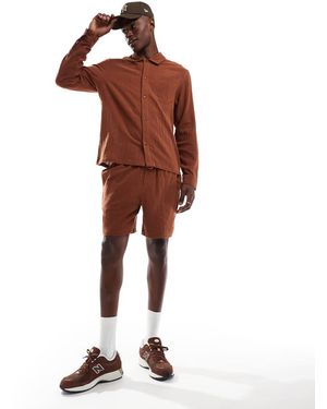 Another Influence Gauze Relaxed Fit Short Co-ord - Brown