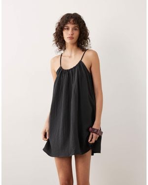 Jdy Cheesecloth Sleeveless Mini Dress - White