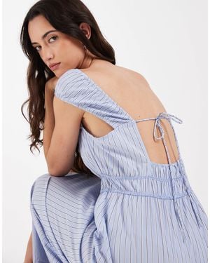 Vero Moda Sleeveless Milkmaid Style Midi Dress - Blue