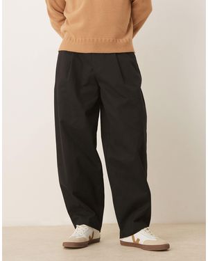 ASOS – elegante, beschichtete hose aus 100% baumwolle - Schwarz