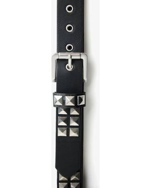 Bershka Studded Leather Effect Belt - Black