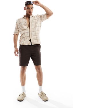 Only & Sons Short Van Linnenmix Met Gestrikte Taille - Naturel