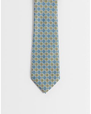 ASOS – krawatte mit geometrischem vintage-blumenmuster - Blau