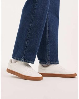 ASOS Zapatillas De Deporte Blancas Con Diseño De Paneles Y Suela De Goma De - Azul