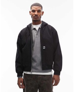 Obey Randy Zip Up Hooded Bomber Jacket - Black