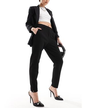 Object Pantalones De Sastre Negros De Corte Capri Slim De