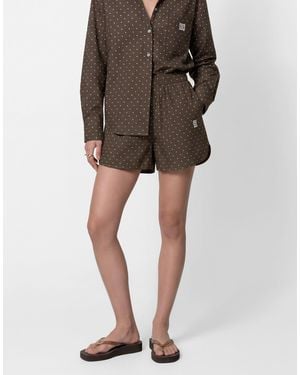 Noisy May Boxer Short Co-ord - Brown