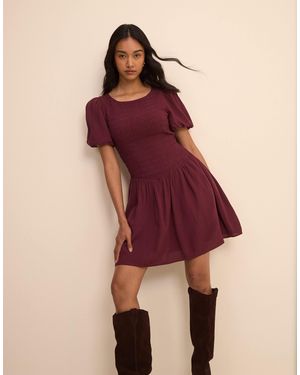 Nobody's Child Petite Shirred Bodice Puff Sleeve Mini Dress