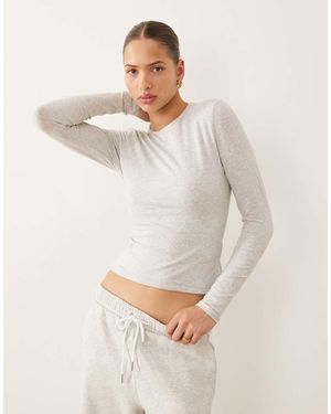 Abercrombie & Fitch Long Sleeve Baby Tee - White