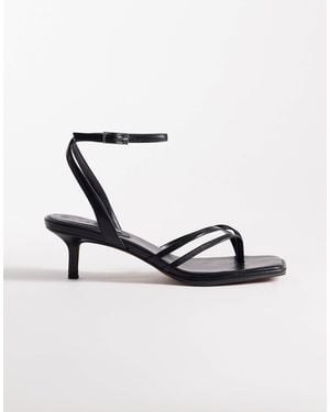 ASOS Harbour Minimalist Strappy Flip Flop Kitten Heel Sandals - White