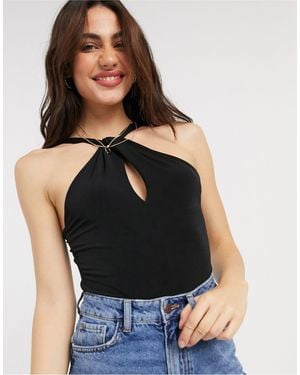 Stradivarius Body con nudo en la parte delantera en negro