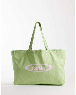 Kaiia Bolso Tote Verde Pastel Y Rosa De Studio