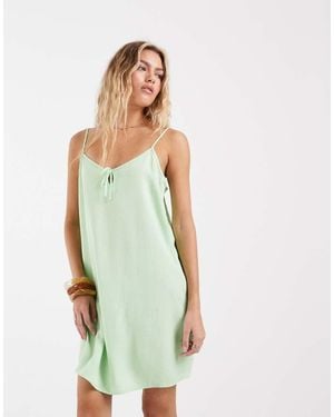 Vero Moda Tie Front Cami Mini Dress - Green