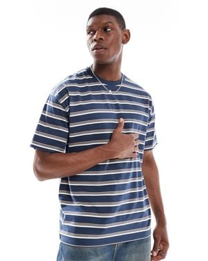 New Look T-shirt oversize à rayures - Bleu