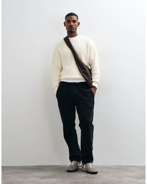ASOS Premium Heavyweight Straight Washed Sweatpants - White