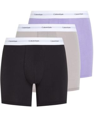 Calvin Klein Cotton Modal Stretch 3 Pack Boxer Briefs - White