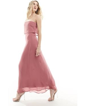 Vila Bandeau Maxi Dress With Straps - Pink