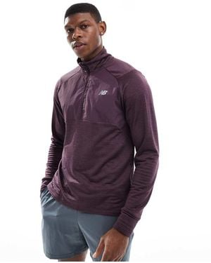 New Balance Athletics Heat Grid 1/2 Zip - Purple