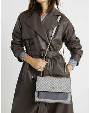 River Island Monogram Pocket Front Shoulder Bag - Grey