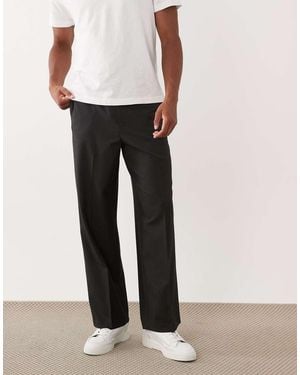 ASOS Tailored Comfort Stretch Wide Leg Trousers - Black