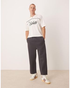 ASOS Wide Leg Cropped Joggers - Natural