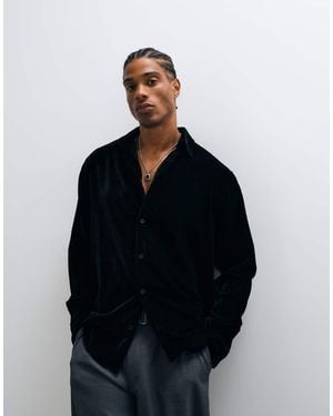 ASOS Relaxed Velvet Shirt - Blue