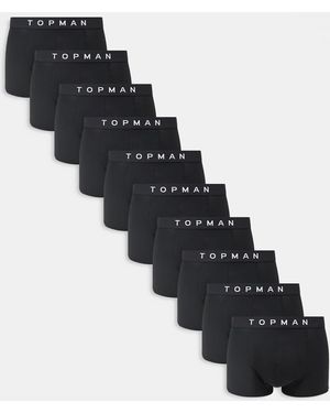 TOPMAN 10 Pack Trunks - Black