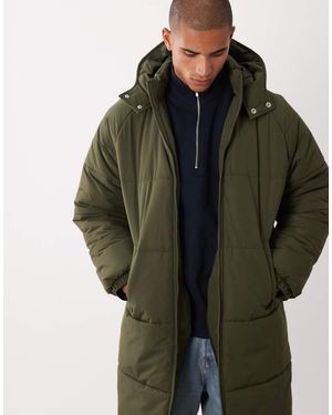 ASOS Longline Puffer Jacket - Green