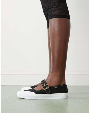 Vans Zapatillas Negras Estilo Merceditas De Lona De - Negro