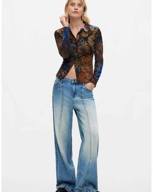Desigual Hemd mit flockprint - Blau